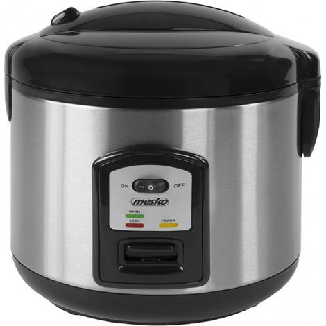Mesko MS6411 Arrocera Eléctrica, Cocedero de Arroz 1,5 Litros, Función Mantener Caliente, Apagado Automático 1000W Acero Inoxidable