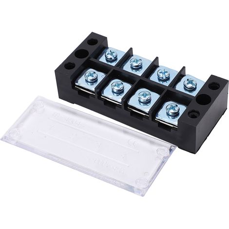 2 feste Schraubklemmen aus Messing, zweireihig, 45 A, 600 V, für Verteilersysteme, 4-polig (4504) (1/5)
