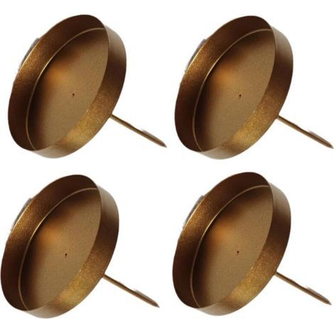 Lot de 4 bougeoirs pour couronne de l'Avent - Doré - 8 cm - Sans épingle - Couronne de l'Avent à planter - Pour bougies de Noël - Décoration de table (1/5)