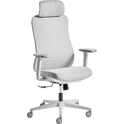 Office Gaming Chair Grey Mesh Swivel Base Adjustable Height Armrests Headrest Home Office Modern NEMOAR (1/5)