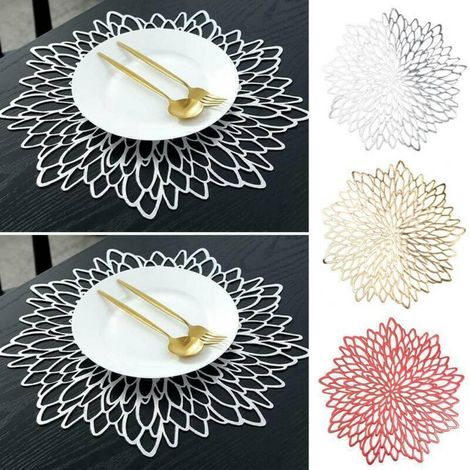 Set mit 6 runden Platzsets, Tischdecken für Hochzeiten, Dekoration für Restaurants und Zuhause