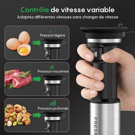 Hand Blender 1000W with Measuring Cup 700ml, Adjustable Speeds (1/3)