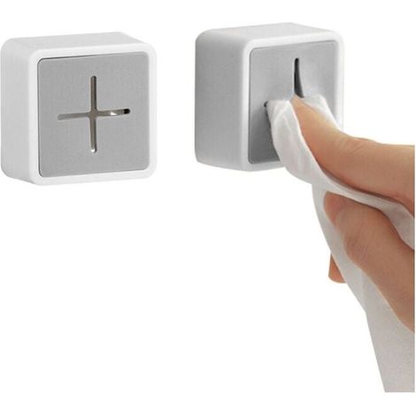 piezas de clip de toalla autoadhesivo para el baño (gris), ganchos de toalla autoadhesivos para la puerta, ABS, toallero autoadhesivo, gancho (1/4)