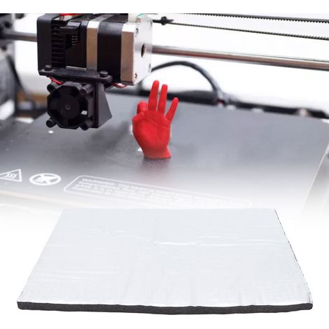 Isolation thermique coton 10mm épaisseur 3 couches double densité pour plateau chauffant imprimante 3D Ender 3 Pro, 220x220x10mm (1/5)