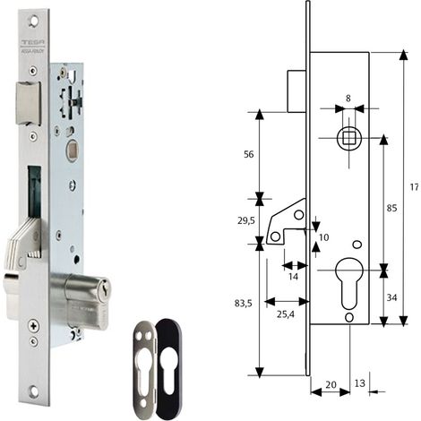 Cerradura Tesa 2240/20/3NI Con Escudo de Seguridad E190