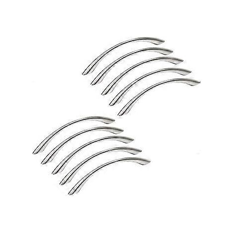 96 mm, 10er-Pack Küchenschrankgriffe aus Edelstahl – Edelstahl, gebürstetes Nickel, Türgriff-Mittenabstand