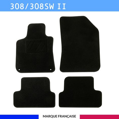 Tapis de voiture sur mesure pour Peugeot 308 (2013 - 2021) – Lot de 4 pièces – Système antidérapant AUTOGRIP® – Clips de fixation inclus (1/4)