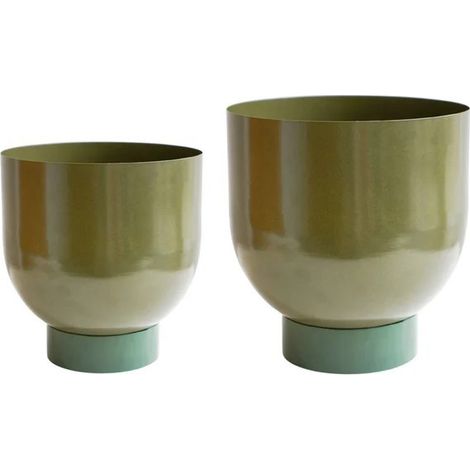 Austin Dual Metal Planters (Set of 2) - Mild Steel - Green