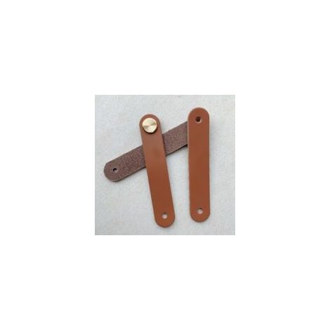 Ede Ensemble de 4 poignées de meubles en cuir, boutons de porte, poignées de tiroir (1/3)