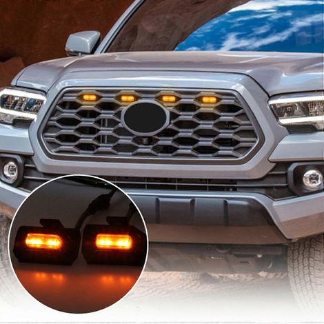 4 feux de calandre avant à DEL avec fusible supplémentaire, de remplacement pour Toyota Tacoma TRD PRO 2020-2021, noirs (1/4)