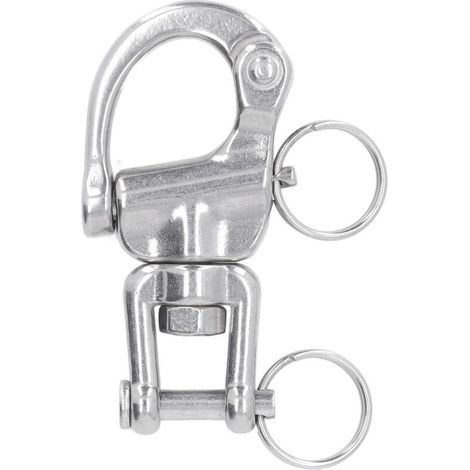 Mousqueton pivotant à ouverture rapide pour bateau à voile, en acier inoxydable 316.