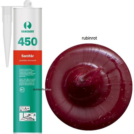 Ramsauer 450 Sanitär Silikon Fugen Dichtstoff 310ml Kartusche rubinrot