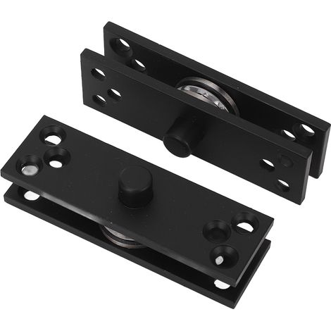 2 charnières de porte pivotantes invisibles en acier inoxydable coaxial noir, ouverture verticale, capacité de charge 220 lb (1/5)