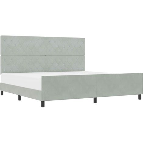 Maison Exclusive - Boxspringbett mit Kopfteil Hellgrau 200 x 200 (1/5)