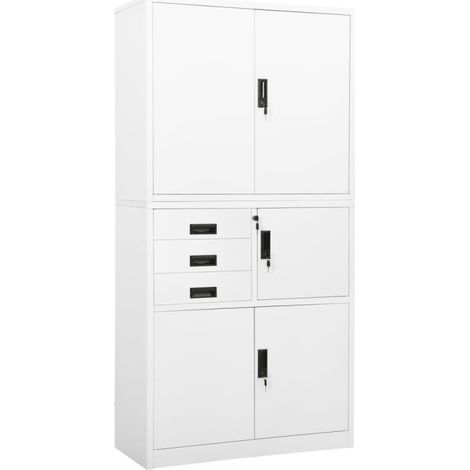 Armoire de bureau Blanc 90x40x180 cm Acier vidaXL (1/7)