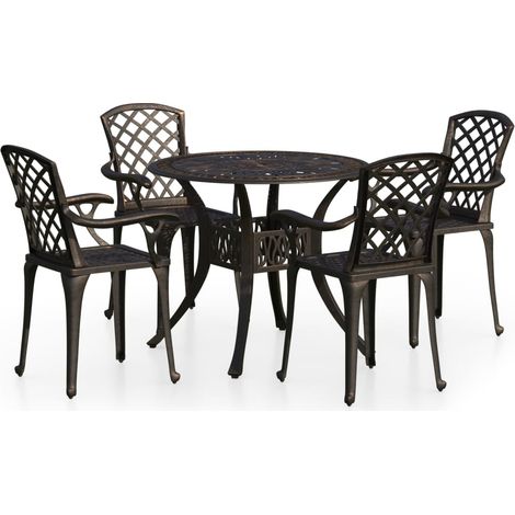 Maison Exclusive - 5-tlg. Bistro-Set Aluminiumguss Bronzen