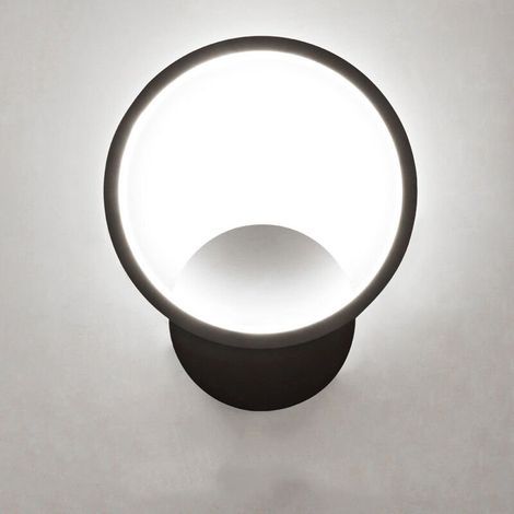 Applique Murale Led Interieur Noir Ronde Blanc Chaud Acrylique Luminaire Murale Interieur,6000K Applique Murale Interieur Escalier, Applique Murale Moderne pour Couloir Chambre Salon [Classe énergétiq (1/5)