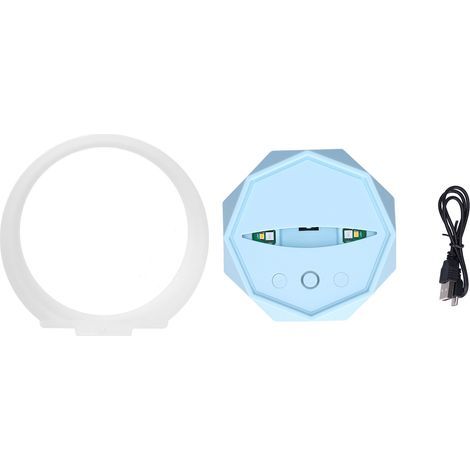 Kabelloser Lautsprecher mit 3 LED-Farbthemen, Nachtlicht, einzigartigem und tragbarem Design für Partys zu Hause – Blau (1/5)