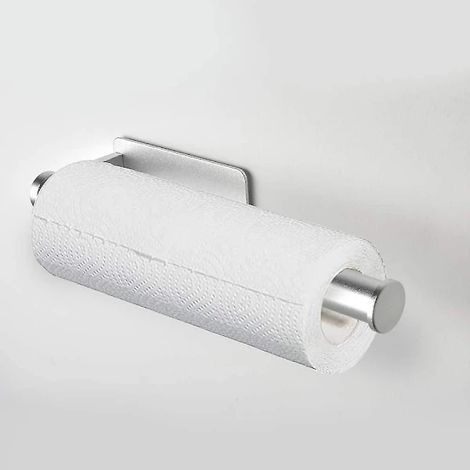 Support Rouleau de Papier Ménager Sans Percage, Fixation Murale (1/2)