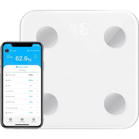 Balance Personnelle Impedancemètre - Écran LED Grand Format - Technologie BIA 4 Électrodes - Pour 8 Utilisateurs - Bluetooth 4.0 - 1 Pièce (1/5)