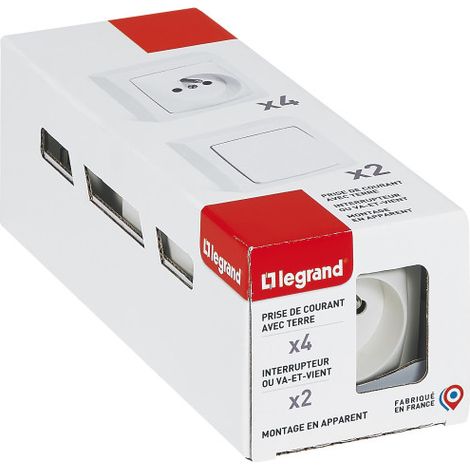 Lot ASL 2 va et vient et 4 prises de courant avec terre - LEGRAND