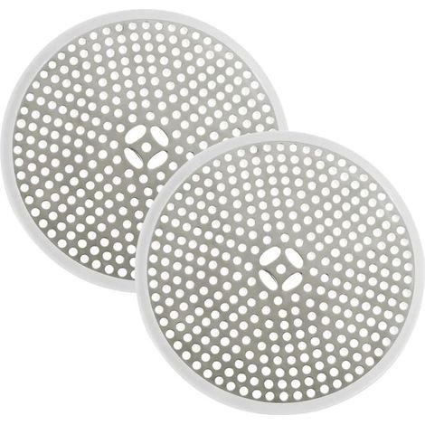 Lot de 2 Filtre pour Bonde de Douche Filtre de Vidange à Bouchon D'égout Filtre Cheveux Drain de Douche en Acier Inoxydable de 11,8 cm pour Salle de Bain Cuisine et WC (1/4)