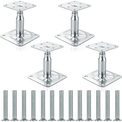 Satz mit 4 verstellbaren, verzinkten Pfostenstützen von 100 bis 150 mm, robuste Dachstützen für den Baubereich (1/4)