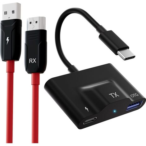 APEX USB C vers HDMI sans Fil Émetteur et Récepteur, Prolongateu d'Affichage 1080P, Diffusion Vidéo/Audio Depuis Un Téléphone/Pad (1/5)