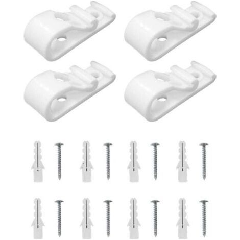 Cordon de chaînette en plastique pour store enrouleur romain, clip de sécurité enfant de type P, adapté aux stores enrouleurs romains verticaux, livré avec 8 vis et 8 poteaux en plastique (blanc). (1/4)