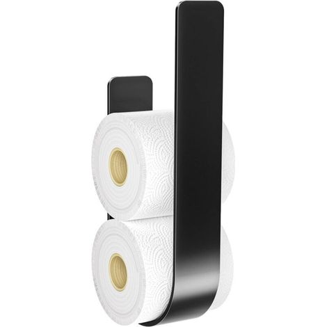 Rangement Papier Toilette, Porte Papier Toilette pour 3 Rouleaux de réserve, Métal Porte Rouleau Papier Toilette, Support Papier Toilette Mural, Noir, 30.511.45cm (1/5)