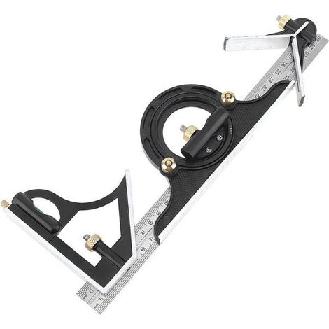 300MM multi-fonction rapporteur combinaison équerre règle en acier inoxydable outil de mesure professionnel charpentier outils (1/4)