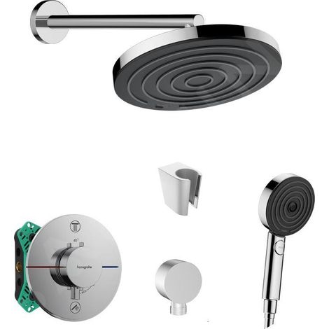 SANITINO - Set de douche avec thermostat et corps encastré hansgrohe, accessoires kielle, chrome SANI21HHK002 (1/5)