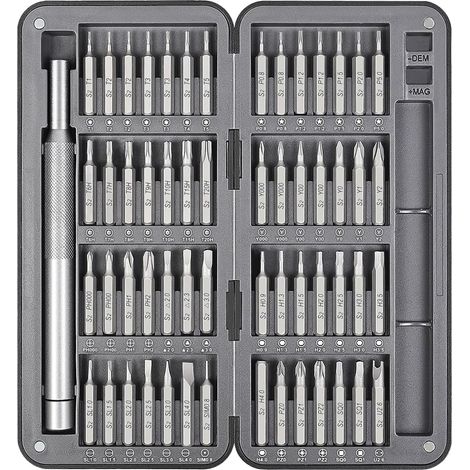 APEX 58 Pcs Kit Tournevis de Precision, Kit Tournevis T1 T2 T3 T4 T5, Etoile P2/5/6, Triwing Y000, etc, Acier S2, pour iphone, Laptop (1/5)