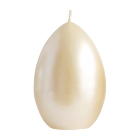 Große Opal-Ei-Kerze, cremefarben, 12x7x7 (1/5)