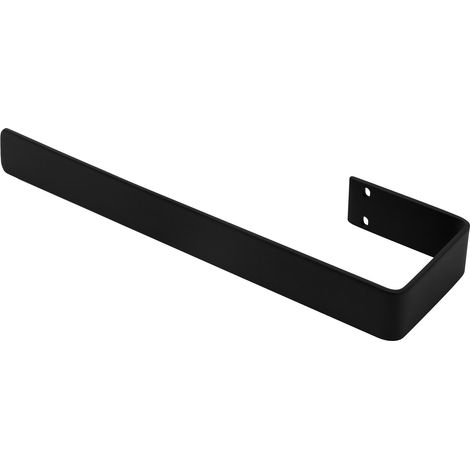 LuxeBath Portasciugamani da 38 cm, Portasalviette per Bagno da Muro, in Acciaio, Nero Opaco, Facile da Montare a Parete, Design Moderno, Porta asciugamani da Cucina, Supporto a Parete per Asciugamani (1/4)