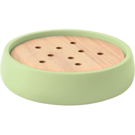 Porte savon Polyrésine & Bois SVEN Matcha Spirella