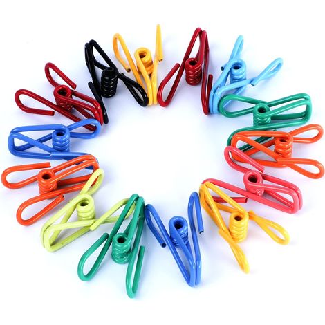 Pince à Sachet - Acier Revêtu PVC 5 cm - Multifonctionnel Cuisine Salle de Bain Bureau Extérieur - Lot de 30 (1/5)