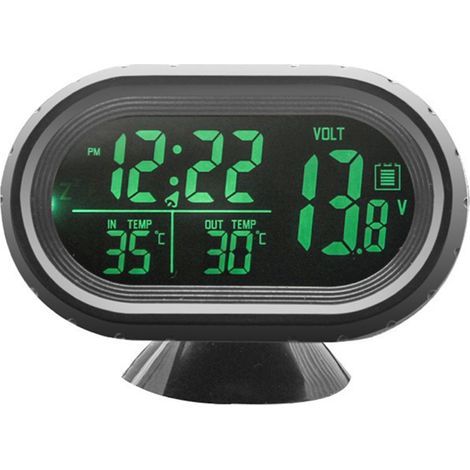 Orologio per auto, termometro, voltmetro, indicatore 3 in 1
