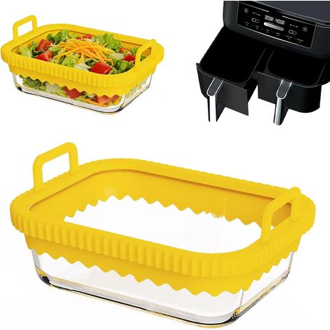 Plat four verre friteuse air 21x16 cm, accessoire cuisson résistant chaleur pour préparation aliments maison (1/5)