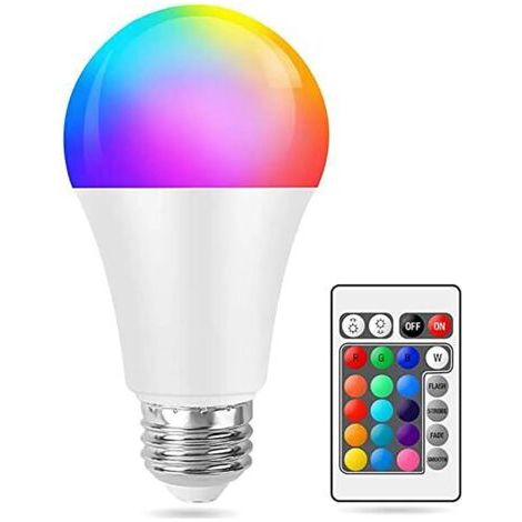 Ampoule LED RGB, lampe colorée changeante, avec télécommande IR, E27, RGBWW,10W, 220V (1/5)