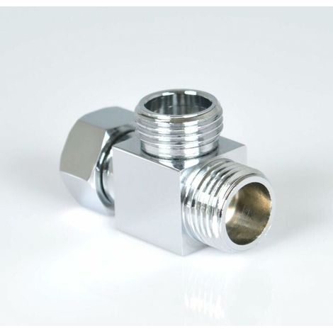 Deviatore a T per braccio doccia in ottone a 3 vie per connettore per tubo flessibile standard - Ricambio per sistema doccia portatile da G1/2 pollice, giunto divisore per controllo flusso doccia