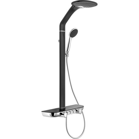 Mexen Bolt conjunto de ducha sobre pared con rociador y grifo, negro/cromo - 78108-71 (1/2)