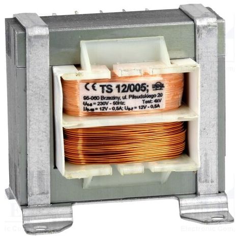 Trasformatore di alimentazione 12va Uscite 12v+12vac Ingresso 230vac Ts12/005