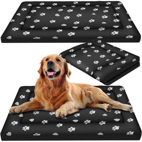 Panier pour chien noir à pattes blanche 100x70cm Purlov