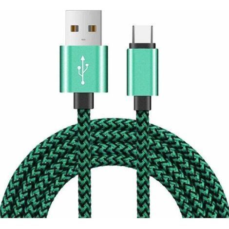 Green Cable Phone Charger [2M] Braided Nylon USB Cable Fast Charging Phone Cable for Phone Type - 2 meter charging cord (1/5)