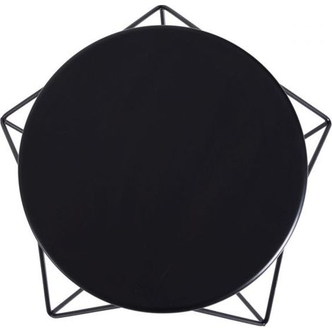 EASYCOMFORT Tavolino da Caffè Salotto Design Nordico Minimalista Geometrico Ampio Piano, Acciaio, 54x54x44cm