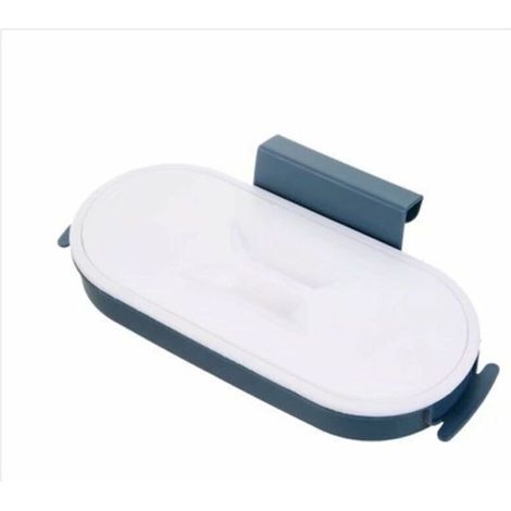 Étagère de rangement suspendue pour sac à ordures, support mural domestique crochet armoire porte cintre cuisine poubelle, sac poubelle suspendu bleu
