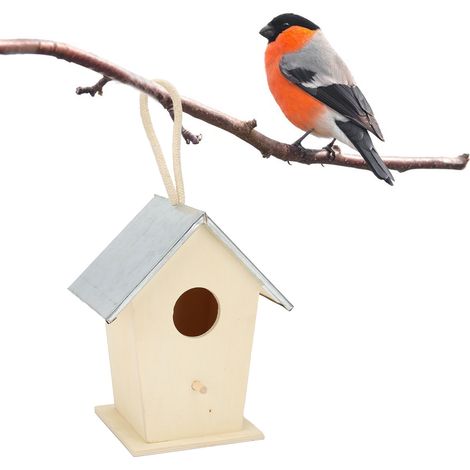 Hängendes Vogelhaus aus Holz, Nistkäfig für den Garten, dekoratives Zubehör (1/5)