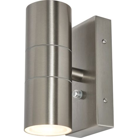 Litecraft Kenn Wall Light Outdoor Fitting With Photocell Sensor - Stainless Steel (1/5)