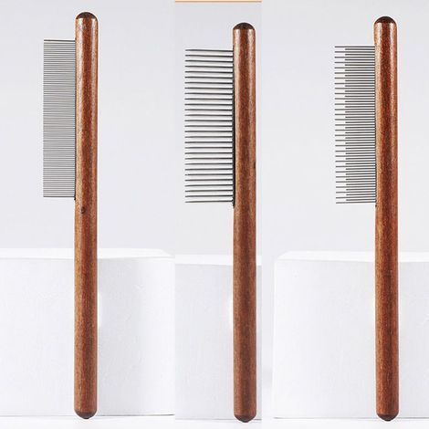 3 Pièces peigne de toilettage pour chien, Toilettage d’Animaux de Compagnie Peigne, Peigne pour Chien Chat en Acier Inoxydable, Élimine les Nœuds et Cheveux Emmêlés, pour Chats Chiens Lapins (1/2)
